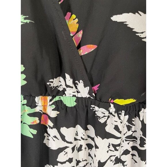 Lane Bryant Dress 18 Black Maxi Floral Tropical Fairy Whimsical 80s Y2K Grunge - Picture 8 of 15